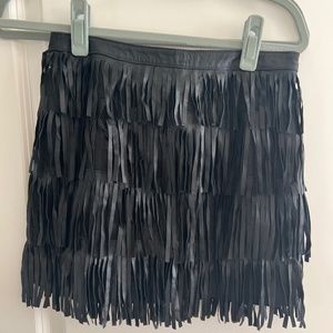 Fringe Black Skirt
